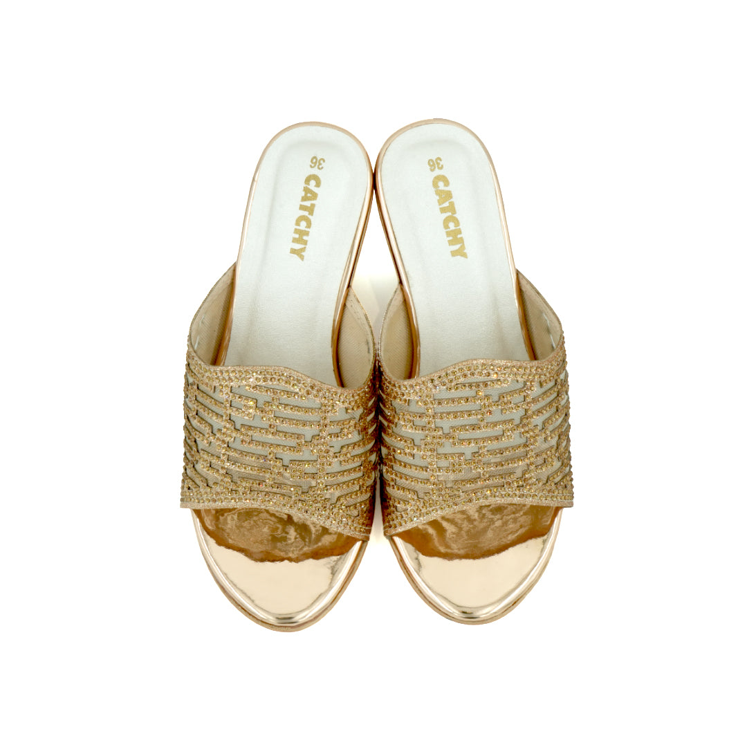 Catchy PU Slip On Wedge Heel