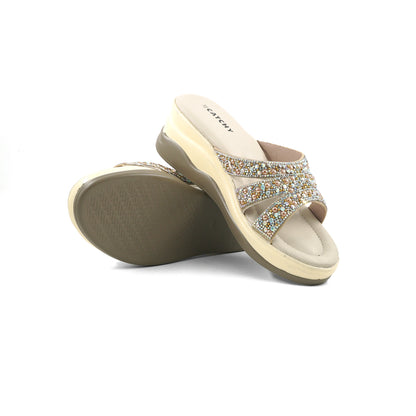Platform Heel Slide Sandals