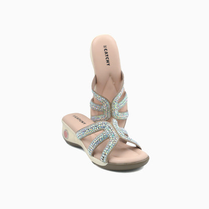 Stone Embellished Wedge Heels