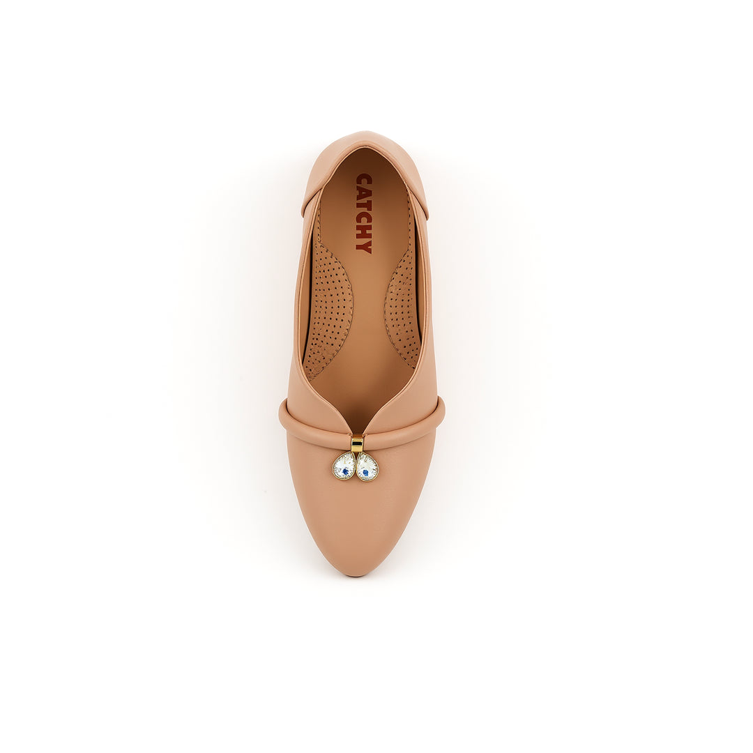 Catchy High Quality Golden Pump Shoes